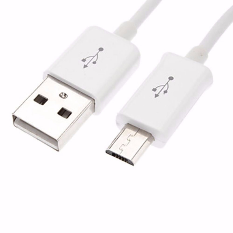 Cabo micro usb v8 branco 1mt