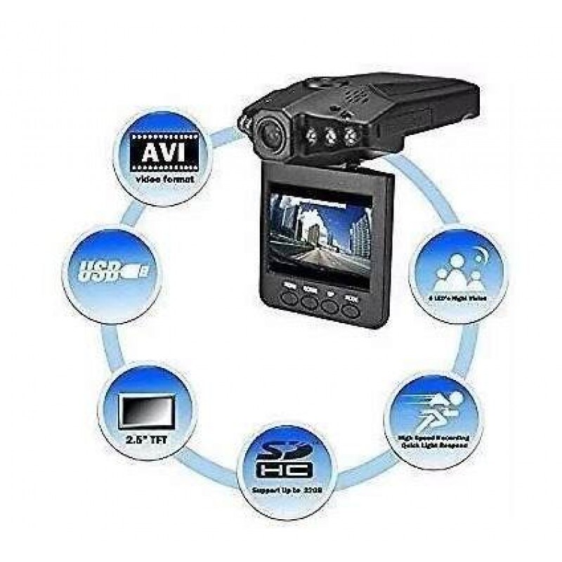 CÂMERA VEICULAR HD DVR PORTÁTIL 2,5 TFT LCD