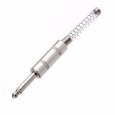 PLUG P10 6.35MM MONO METAL C/ TRAVA - MOLA ESPIRAL