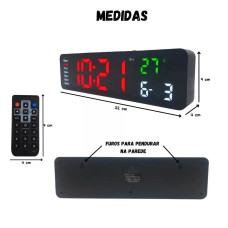 Cronometro Relógio Led Digital Parede Mesa C/ Controle