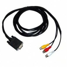 Cabo Malha Adaptador Vga X Av 3rca Dourado 1,5m