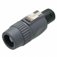 PLUG SPEAKON MACHO 4 VIAS CINZA C/ TRAVA PROFISSIONAL