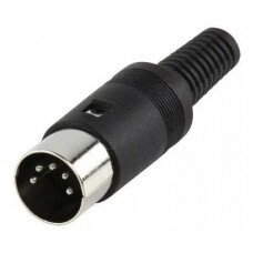 PLUG DIN MACHO 5 PINOS PLASTICO - MIDI