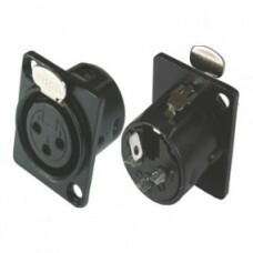 CONECTOR XLR FÊMEA PAINEL 3 PÓLOS NIQUELADO PRETO