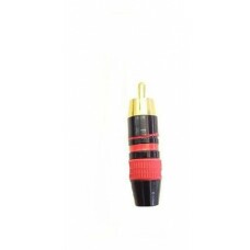PLUG RCA PROFISSIONAL PRETO COM TARJA VERMELHO