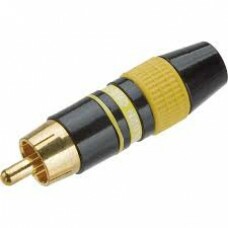 PLUG RCA PROFISSIONAL PRETO COM TARJA AMARELO