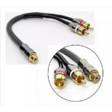CABO COAXIAL Y 2 RCA MACHO + 1 RCA FÊMEA PROFISSIONAL