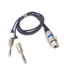 CABO XLR CANON FÊMEA x 2 P10 ESTÉREO 1 METRO