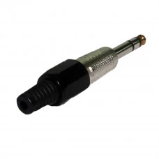 PLUG P10 ESTÉREO CORPO PLASTICO PRETO