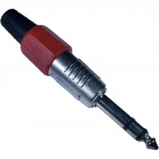 PLUG P10 ESTÉREO CORPO PLASTICO VERMELHO