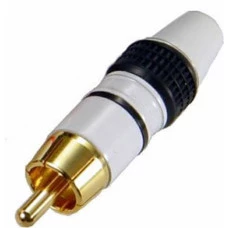 PLUG RCA ESMALTADO GOLD PRETO