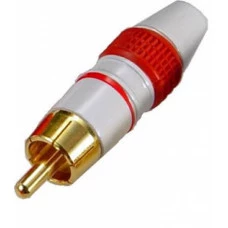 PLUG RCA ESMALTADO GOLD VERMELHO