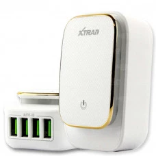 Carregador Led Touch Com 4 Saídas Usb Carga Rápida 4.4a Turbo