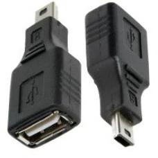 ADAPTADOR USB A FÊMEA x MINI USB 5 PINOS OTG