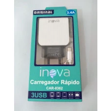 Carregador para Smartphones com 3 entradas USB