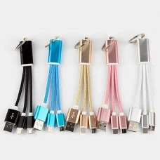 CHAVEIRO CABO CARREGADOR USB V8 / LIGHTNING 