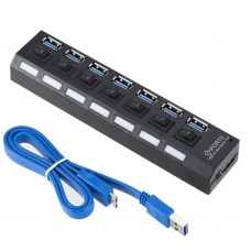 HUB USB 3.0 - 7 PORTAS ON OFF CABO SOLTO