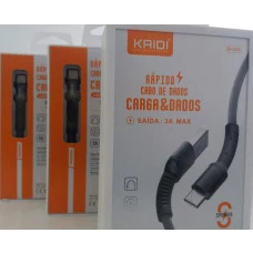 Cabo Usb C 1m Tipo C Type C Rápido 3a Kd-323c