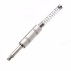 PLUG P10 6.35MM MONO METAL C/ TRAVA - MOLA ESPIRAL