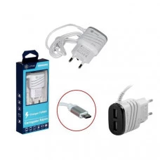 CARREGADOR RAPIDO COM 2 USB + CABO V8