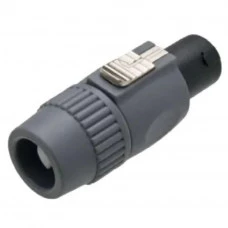PLUG SPEAKON MACHO 4 VIAS CINZA C/ TRAVA PROFISSIONAL