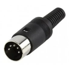 PLUG DIN MACHO 5 PINOS PLASTICO - MIDI