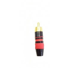 PLUG RCA PROFISSIONAL PRETO COM TARJA VERMELHO