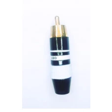 PLUG RCA PROFISSIONAL PRETO COM TARJA BRANCO