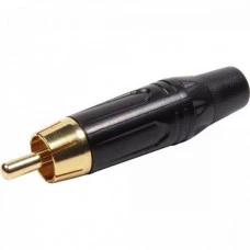 PLUG RCA METAL TIPO AMPHENOL PRETO