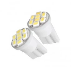 LAMPADA PINGO 8 LEDS T10 SUPER BRANCA AUTOMOTIVA - PAR