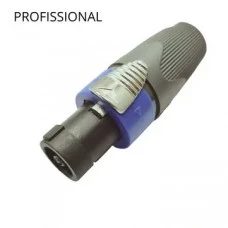 PLUG SPEAKON 4 VIAS MACHO C/ TRAVA CZ/AZ PROFISSIONAL