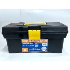 Caixa Plástica Para Ferramentas Com Bandeja 16'' Metasul
